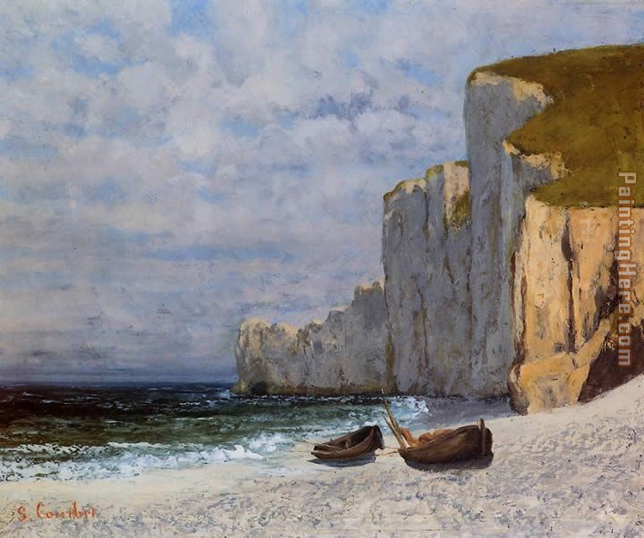 Gustave Courbet A Bay with Cliffs